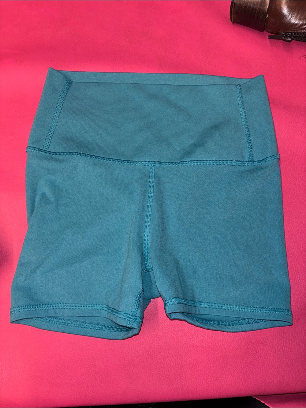 High-Waist Teal  Active Shorts Girls